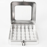 Image of Alcohol Ink Storage Tin opened up that holds alcohol bottles for papercrafting.