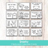 Clipboard Calendar Cards - Snarky
