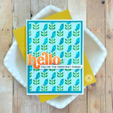 Handmade greeting card with birds on it and hello you're the sweetest sentiment on it.