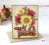 Handmade greeting card with flowers on it and thanks you're the sweetest thing sentiment on it.