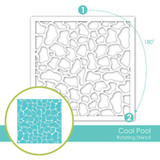 Graphic of Cool Pool Rotating Stencil that rotates to create pool water patterns for papercrafting.
