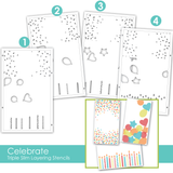 Triple Slim Layering Stencil - Celebrate