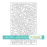 Mini Slim Swirly Roses Stencil