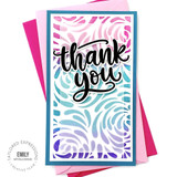 Mini Slim Swirly Roses Stencil