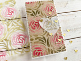 Mini Slim Swirly Roses Stencil