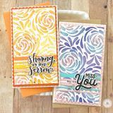 Mini Slim Swirly Roses Stencil