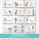 Clipboard Calendar Cards - In the Word 2
