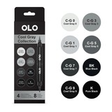 OLO Cool Gray Alcohol  Markers - 8 Colors