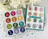 Two handmade greeting cards with Cookie Monster Glitter Drops on them.