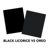 Graphic comparing Black Licorice and Oreo TE Premium Cardstock which are both shades of black.