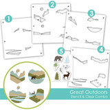 Great Outdoors Layering Stencil & Clear Combo