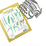 Graphic of Garden Variety - Prairie with steel die next to the packaging to show what the item is for papercrafting.