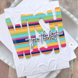 Handmade greeting card with wish you the best sentiment on it.