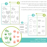 Let it Grow Layering Stencil & Clear Stamp Combo