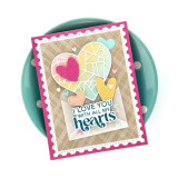 Handmade greeting card with hearts on it and I love you with all my hearts sentiments on it.
