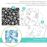 Flower Fields Stamp & Stencil Combo