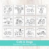 Square Calendar Cards - Cats & Dogs
