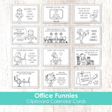 Clipboard Calendar Cards - Office Funnies