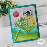 Handmade greeting card with flowers on it and hello there sentiment on it.