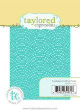 Graphic of fanfare steel die cutting plate which is arched circles for paper crafting.
