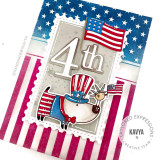 Americana Split 6x6 Background Stamp