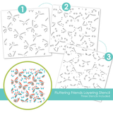 Fluttering Friends Layering Stencil