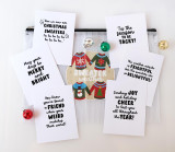 Image of sweater weather sticker and all 6 different sentiments spread out.