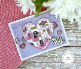 Handmade greeting card with potions on it and with love sentiment on it.