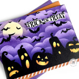 Halloween Scene Split 6x6 Background Stamp & Stencil Combo