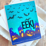Halloween Scene Split 6x6 Background Stamp & Stencil Combo