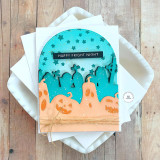 Halloween Scene Split 6x6 Background Stamp & Stencil Combo