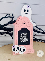Handmade treat box with ghosts on it and a very sweet ending sentiment on it.