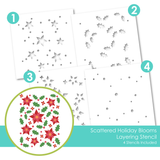Scattered Holiday Blooms Layering Stencil