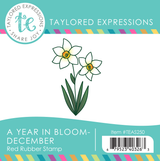 Graphic of the year in bloom - December stamp which is a stamp of the Narcissus flower for papercrafting.