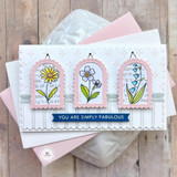 Handmade greeting card with three flowers on it in frames and you are simply fabulous sentiment on it.