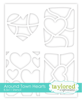 Around Town Hearts Stencil