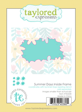 Graphic of Summer Days Inside Frame steel die that cuts out the outline of flowers.