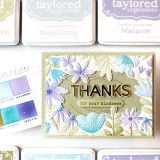 Handmade greeting card with flowers on it and thanks for your kindness sentiment on it.