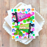 Handmade greeting card with two flags on it that are st. patrick's day themed with kiss me I'm irish sentiment on it and happy st. paddy's day sentiment on it.
