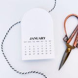 2026 Arched Desk Calendar - Sugar Cube