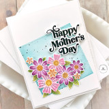 Handmade greeting card with flowers and leaves on it with happy mother's day sentiment on it. Handmade greeting card with flowers and leaves on it with happy mother's day sentiment on it.