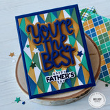 Handmade greeting card with you're the best sentiment.