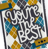 A handmade greeting card with you're the best sentiment.