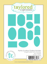 Graphic of packaging of twelve mixed scalloped steel dies.