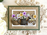 Handmade greeting card with just a note sentiment and with flowers on it.