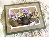 Handmade greeting card with just a note sentiment and with flowers on it.