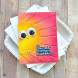 Handmade greeting card of sun with rays and you are a ray of sunshine sentiment on it.