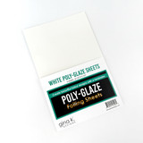 Side angled picture of package of 5 sheets of White Poly-Glazed Sheets used for foiling for paper crafting. Side angled picture of package of 5 sheets of White Poly-Glazed Sheets used for foiling for paper crafting.