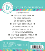 Graphic of Mini Strips - Congrats Add-Ons that features one red rubber stamp with sentiments on it.