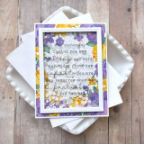 Handmade greeting card with flowers and my wish for you sentiment on it with cardstock in background. Handmade greeting card with flowers and my wish for you sentiment on it with cardstock in background.